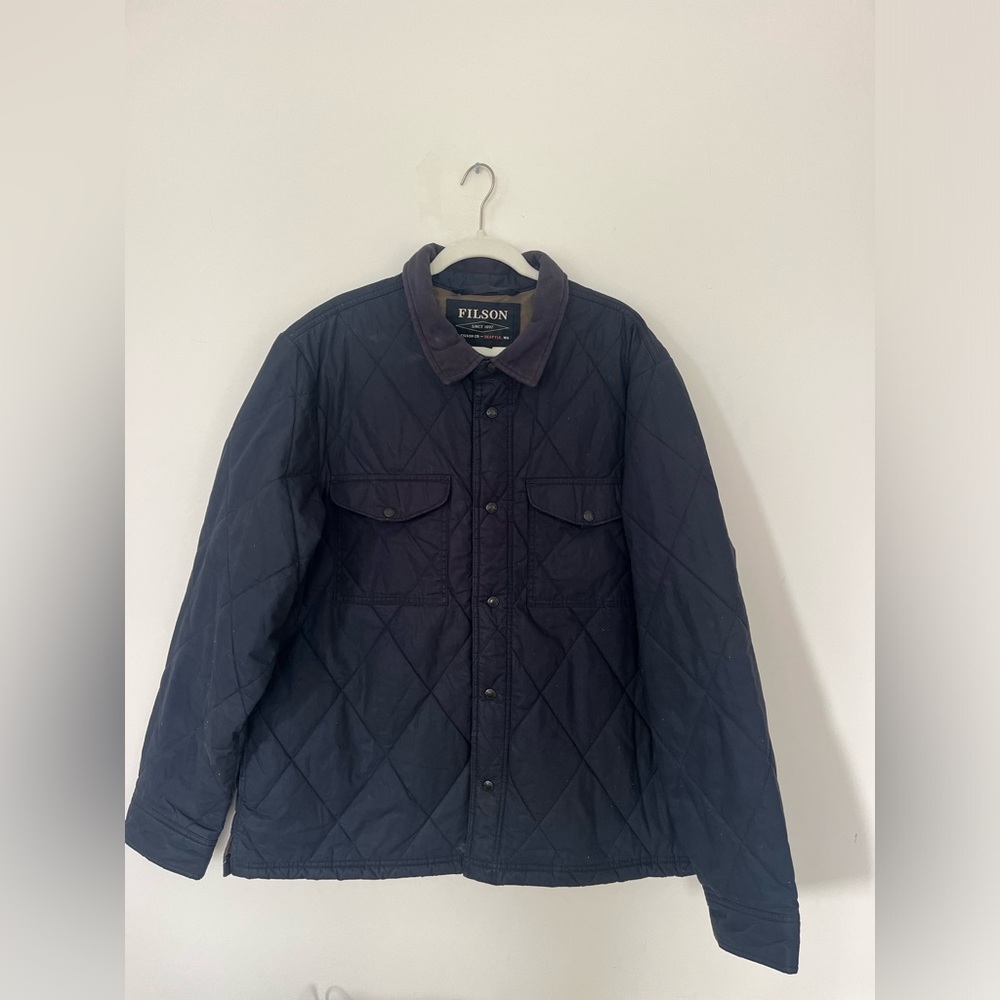 Filson men’s quilted jacket with suede collar XXL